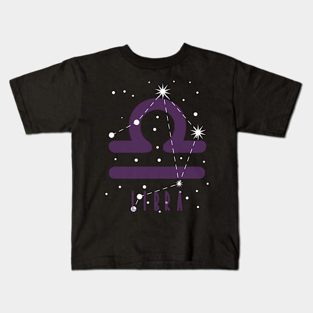 Star sign Libra Kids T-Shirt by dieEinsteiger